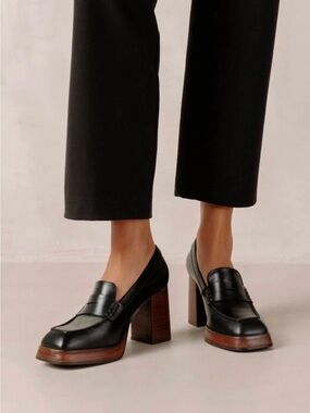 Alohas Roxanne Black Leather Loafers